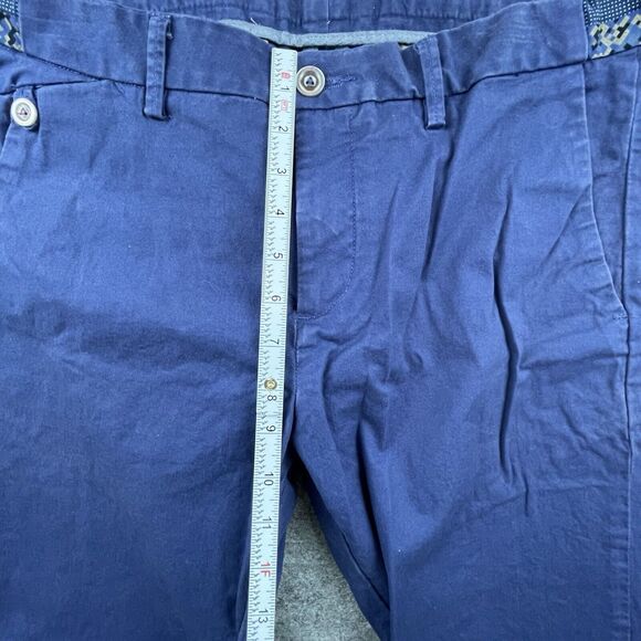 Rare Rabbit Gentleman Pants Mens 34 Blue Skinny Chino Golf Business Career - Picture 8 of 10